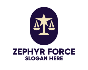 Legal Lawyer Scales Star logo design