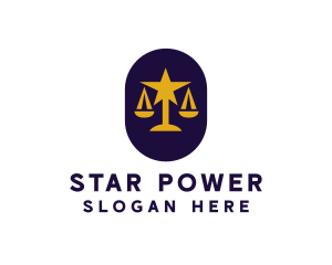 Legal Scales Star logo design