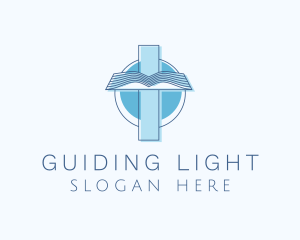 Blue Cross Bible Faith logo design