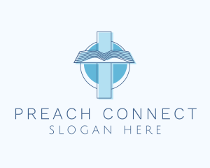 Blue Cross Bible Faith logo design