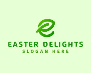 Leaf Environment Letter E logo design