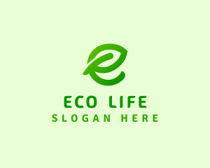 Leaf Environment Letter E logo design