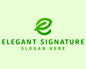 Leaf Environment Letter E logo design