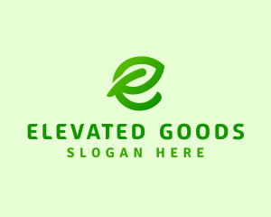 Leaf Environment Letter E logo design