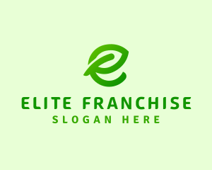 Leaf Environment Letter E logo design