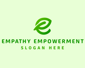 Leaf Environment Letter E logo design