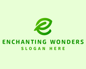 Leaf Environment Letter E logo design