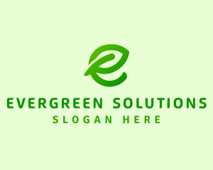 Leaf Environment Letter E logo design