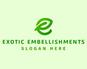 Leaf Environment Letter E logo design