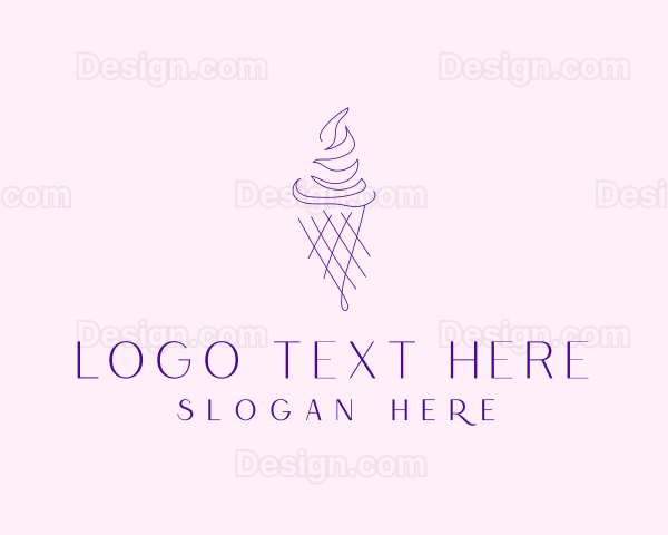 Minimalist Purple Ice Cream Logo