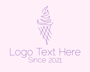 Purple Ice Cream Outline logo design
