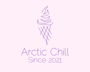 Purple Ice Cream Outline logo design