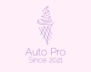 Purple Ice Cream Outline logo