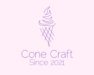 Purple Ice Cream Outline logo