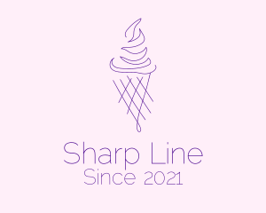 Purple Ice Cream Outline logo