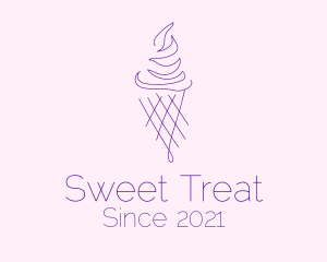Purple Ice Cream Outline logo
