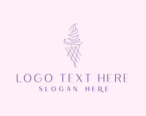 Purple Ice Cream Outline logo