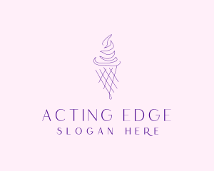 Purple Ice Cream Outline logo design