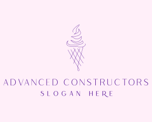 Purple Ice Cream Outline logo design