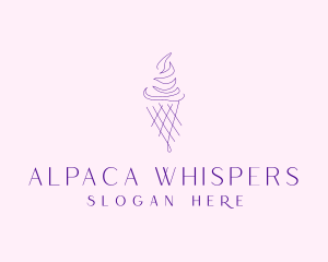 Purple Ice Cream Outline logo design