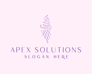 Purple Ice Cream Outline logo design