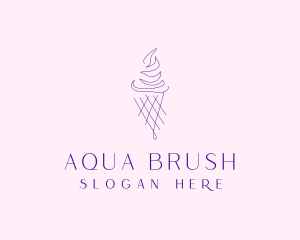 Purple Ice Cream Outline logo design