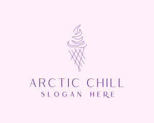 Purple Ice Cream Outline logo design