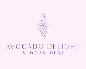 Purple Ice Cream Outline logo design