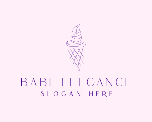 Purple Ice Cream Outline logo design