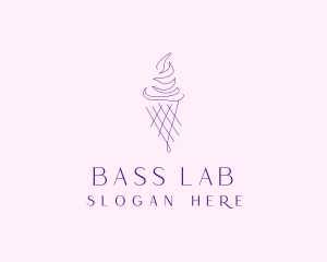 Purple Ice Cream Outline logo design