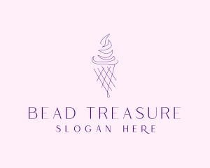 Purple Ice Cream Outline logo design