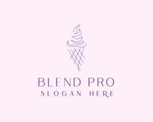 Purple Ice Cream Outline logo design