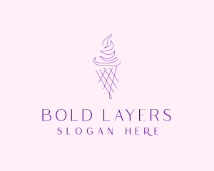 Purple Ice Cream Outline logo design