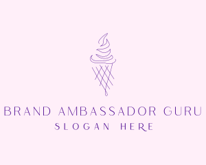 Purple Ice Cream Outline logo design