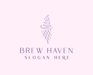 Purple Ice Cream Outline logo design