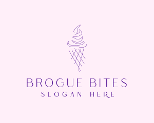 Purple Ice Cream Outline logo design