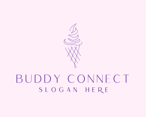 Purple Ice Cream Outline logo design