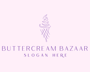 Purple Ice Cream Outline logo