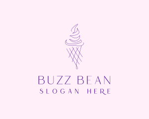 Purple Ice Cream Outline logo design