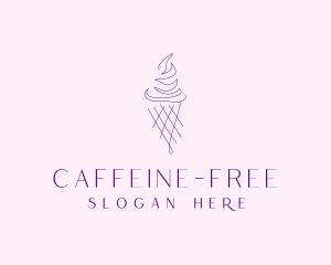 Purple Ice Cream Outline logo design