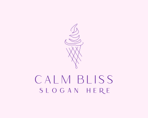 Purple Ice Cream Outline logo design