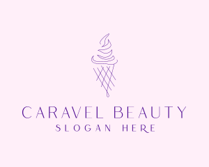 Purple Ice Cream Outline logo design