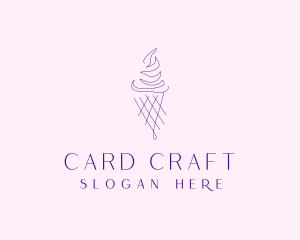 Purple Ice Cream Outline logo design