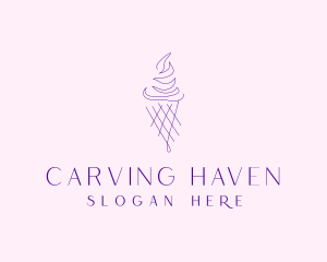 Purple Ice Cream Outline logo design