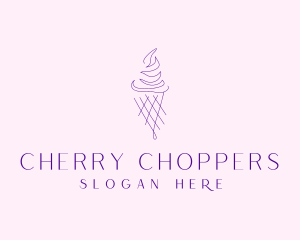 Purple Ice Cream Outline logo design