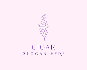 Purple Ice Cream Outline logo design