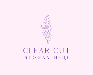 Purple Ice Cream Outline logo design