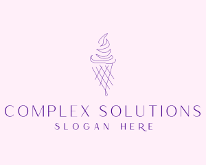 Purple Ice Cream Outline logo design