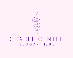 Purple Ice Cream Outline logo design