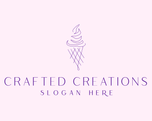 Purple Ice Cream Outline logo design